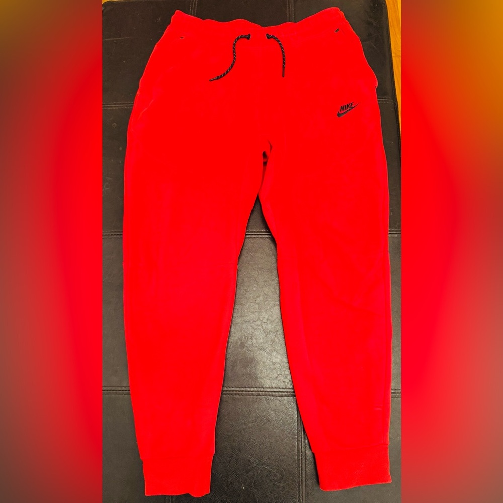 Nike Red Joggers with Elastic Waistband